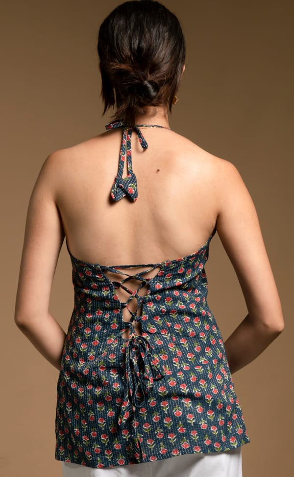 Naina (Blue Halter neck)