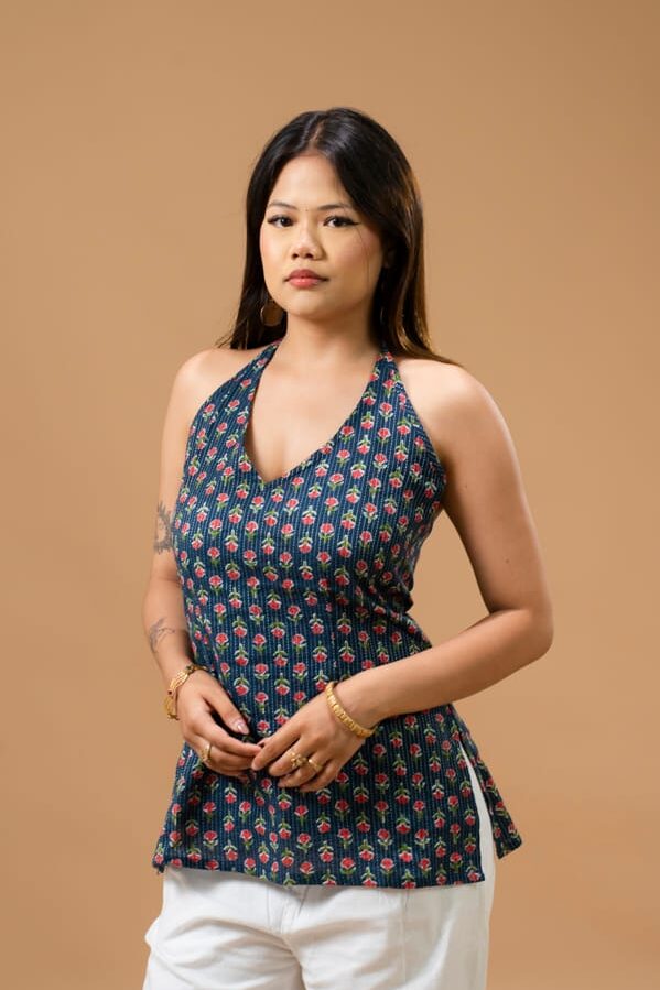 Naina (Blue Halter neck)