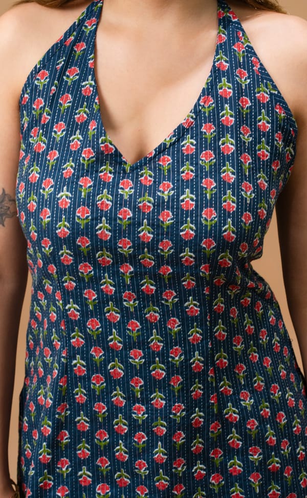 Naina (Blue Halter neck)