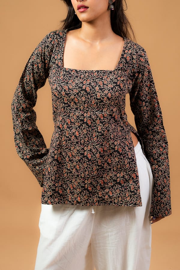 Laila (Black Floral, Deep Back)