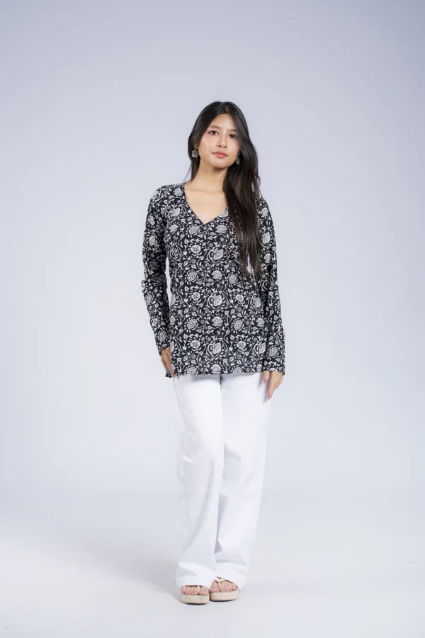044 Dripti ( Black Floral )