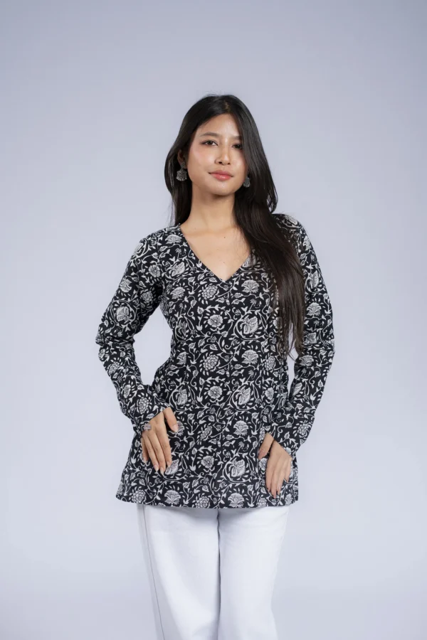 056 Dripti ( Black Floral )