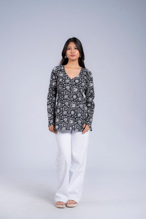 Dripti ( Black Floral )