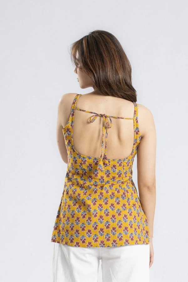 Tikki (Yellow Open Back Single Strap Top)