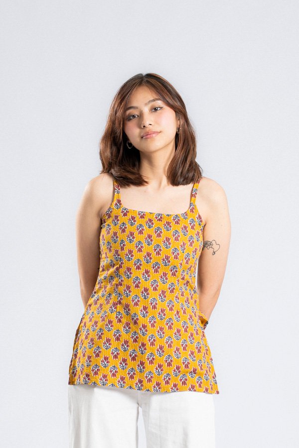 DSC05781 Tikki (Yellow Open Back Single Strap Top)