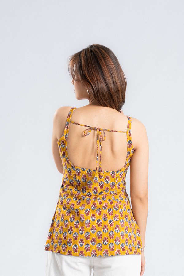 DSC05803 Tikki (Yellow Open Back Single Strap Top)