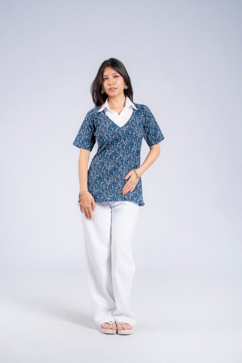 DSC08152 Annie (Blue & White Semi-Formal Kurti )