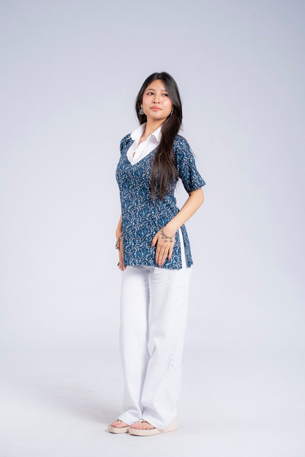 DSC08159 Annie (Blue & White Semi-Formal Kurti )